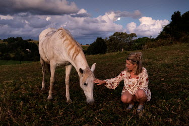 Influencer Lola Berry visits a horse ranch with her boyfriend who helps to take photos and videos, at The Ranch Byron Bay, to make content for her social media accounts.   The Byron Bay community is a...