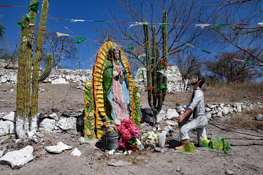 A shrine beside national road 15 that celebrates the Virgin of Guadalupe (Lady of Guadalupe).