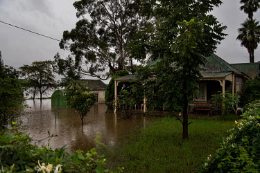 Flooded gardens in Windsor where over the weekend, the Hawkesbury River rose rapidly by more than 30 feet.