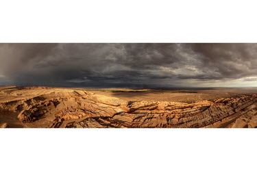 The Atacama landscape shows all of the forces that can carve the land and the work of wind and water erosion. Rains high up in the Andes mountains have led torrents of wáter pouring into Atacama dese...