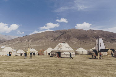 Yurts (tents) at the 'Ethno Village' at the World Nomad Games.