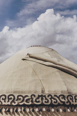 The exterior of a yurt (tent) at the World Nomad Games.