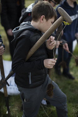 A school pupil from Moffat Academy during a tree planting effort at Corehead farm, a land holding purchased by The Border Forest Trust. The organisation that began life in 1996 years ago as a group of...
