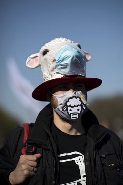 A protestor from the anti-lockdown Querdenker Movement.