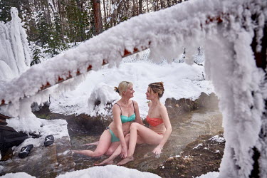 People enjoy a hotspring on the northern shore of Lake Baikal, near Severobaikalsk.   Crowned the 'Jewel of Siberia', Lake Baikal is the world's deepest lake, and the biggest lake by volume, holding 2...