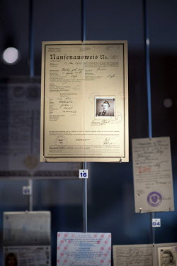 A Nansen Passport for Louise Glueckin 1937 in the section A European History of Forced Migration on display at the Museum and Documentation Centre of the Foundation Escape, Flight, Expulsion and Recon...