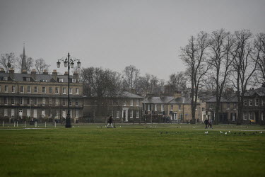 The usually busy parkland known as Parker's Piece, surrounded by university buildings, is deserted during the United Kingdom's third lockdown as a variant of COVID-19 is causing increases in numbers o...
