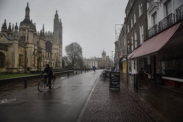 The buildings of Cambridge University's King's College are almost deserted during the United Kingdom's third lockdown as a variant of COVID-19 is causing increases in numbers of cases of coronavirus t...