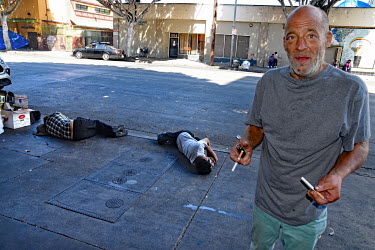 Scotty, a homeless crystal meth addict on San Pedro street.  Thousands of homeless people camp out in the centre of Los Angeles, in an area of about 50 blocks. In greater Los Angeles, there are 70,000...