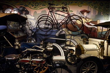 Early models of the safety bicycle, designed by J K Starley, is displayed in the Coventry Transport Museum, on its first day of reopening since the UK's coronavirus lockdown, on 20th July 2020.