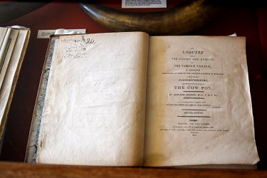 A second edition copy of 'An Inquiry Into the Causes and Effects of the Variolae Vaccinae' by Dr Edward Jenner on display at Dr Jenner's House Museum where Dr Edward Jenner lived and worked. Like many...