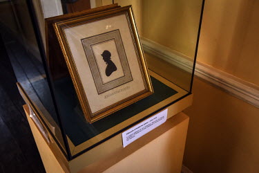 A silouhette of Katherine Jenner, the only known likeness of the wife of scientist and doctor Edward Jenner on display at Dr Jenner's House Museum. The museum where Dr Edward Jenner lived and worked i...