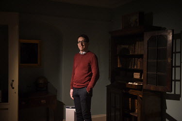 Museum Curator Owen Gower in the reconstructed study where Dr Edward Jenner carried out research into smallpox, at Dr Jenner's House Museum. The museum where Dr Edward Jenner lived and worked is dedic...