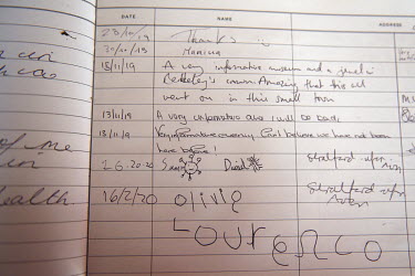 The last entries in the visitor's book before the museum was forced to close due to the coronavirus pandemic lockdowns at Dr Jenner's House Museum. The museum where Dr Edward Jenner lived and worked i...