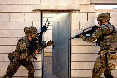 Spanish military personnel during a training exercise in the Spanish exclave of Ceuta.