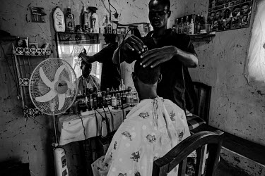 A barber's shop in Maidaguri.