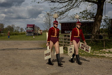 The front of house team prepare to safely welcome the first night's audience as Giffords Circus return with their 2021 show, 'The Hooley', a celebration of Irish dance and culture, postponed from 2020...