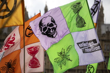 Extinction Rebellion (XR) activists march and occupy Whitehall.