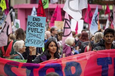 An Extinction Rebellion march and occupation in London's West End.