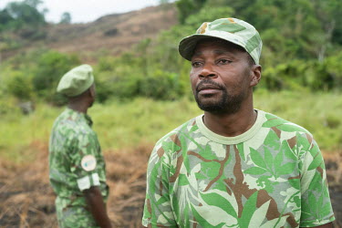 Park Ranger Donald Ndongo in the Lope National Park. Gabon is looking to refocus its national economy to sustainable forestry due to declining oil reserves. The Congo Basin rain forest covers 90% of t...