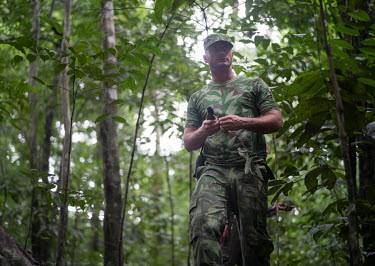 David Hiller, manager of the Lome reseach station, in Lope National Park in Gabon. Gabon is looking to refocus its national economy to sustainable forestry due to declining oil reserves. The Congo Bas...