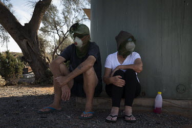 Teresa Young and husband Thomas Young, 76 from Wallaroo in South Australia are stuck on the NSW side of the New South Wales - South Australia border after Covid restrictions lead to the closure of the...