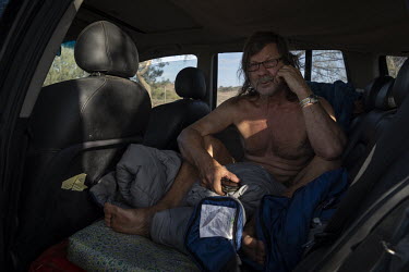 Darryl Hazell, 66, from Adelaide in South Australia was en route from Queensland to his home when he got stuck in New South Wales as state borders were closed due to Covid restrictions. Darryl is slee...