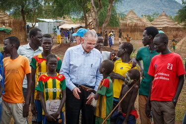 Jacques Rogge during a visit to the South Sudanese refugee camps in Gambella Region, Ethiopia. He was the Special Envoy of the Secretary General for Refuge Youth and Sport after he retired as the pres...