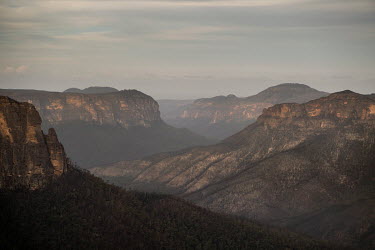 A view from Govetts Leap lookout in the Blackheath area of Blue Mountains National Park after fires burned much of the valley.