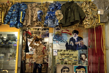 A shop selling millitary clothing for the public and also members of the Revolutionary Guards.
