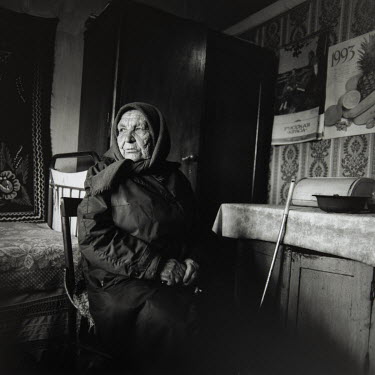 Golovenky Village in Tula region. Anastasia Filimonova, 88 years old, has lived in this one room barrack (temporary housing) for 50 years, since the end of World War 2. Her husband died in the war whi...