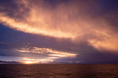 Sunset from the Greenpeace vessel Arctic Sunrise on the Saya de Malha Bank.