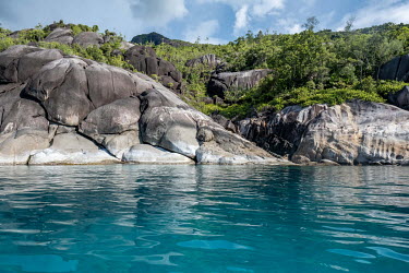 Coastal landscape in Mahe, Seychelles.