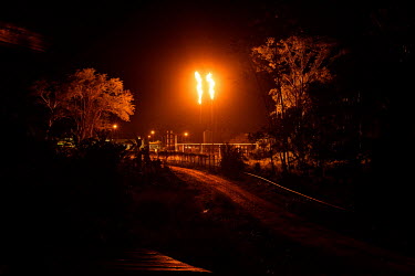 The gas flare of the Pichincha oil field is one of the 447 flares that that burn off excess gas in the Ecuadorian Amazon rainforest.