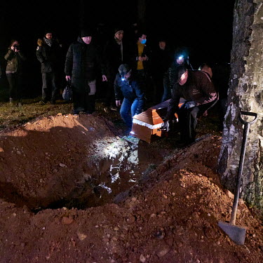 The funeral of Ahmad al-Hasan, a 19 year old Syrian boy, who drowned in the Bug River separating Poland from Belarus. He was buried at the Bohoniki Muslim cemetery on October 15. Ethnic Tatars, member...