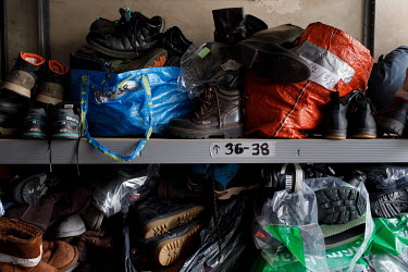 The warehouse of Ocalenie Foundation with clothes, shoes and sleeping bags donated for the migrants in Sokolka. The town is situated near the state of emergency zone by the Belarussian border. Hundred...