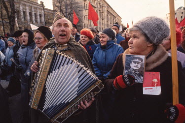A demonstration by pro Stalinist Muscovites who favoured a return to the security of hard line Communism in the face of the uncertainty of Gorbachev's reforms.