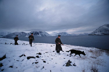 Border guards of the soon to be defunct USSR patrolling along Provideniya Bay and the Bering Sea coast in the arctic Chukotka region. This is the closest Russian border to the United States.