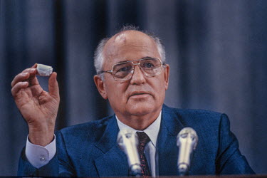 A press conference held my Mikhail Gorbachev the day after he returned to Moscow from Crimea in August 1991 where he had been held captive in his dacha by coup plotters attempting to remove him from p...