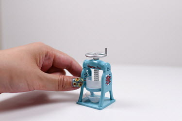 A popular gachapon (capsule toy) - the 'ice shaving machine'.
