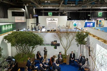 An audience within the Nature+ zone inside the Delegations' pavilions area of the COP26 summit, at the Scottish Exhibition Centre in Glasgow, Scotland.