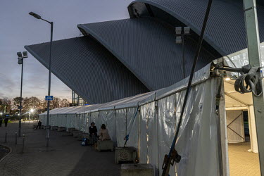External view of the COP26 summit, at the Scottish Exhibition Centre in Glasgow, Scotland.
