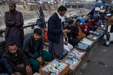 Money changers in Kabul. Access to foreign currency has become increasing difficult in Afghanistan following the Taliban take over of power in August 2021.