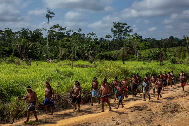 Xikrin warriors return to Rapko village after an expedition to expel the invaders from the Trincheira Bacaja indigenous territory in Para state, Brazil.