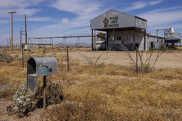 Abandoned farm facilities in the rural area of Casa Grande on the outskirts of Phoenix. The severe drought that has hit this region has created a dispute between urban residents and farmers for water.