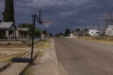 Deserted streets in the town of McCamey, which calls itself 'the wind capital of Texas' but is still economically dependent on oil extraction.