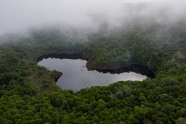 Aerial view of Dragao lake, located in the Morro dos Seis Lagos area in the municipality of Sao Gabriel da Cachoeira. This region contains one of the largest niobium reserves in the world and is locat...