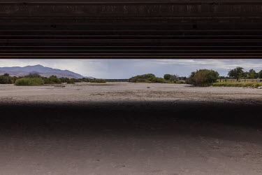 Dry riverbed of the Rio Grande in Las Cruces, New Mexico.