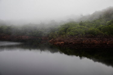 Fog covers the Dragao Lake in the Morro dos Seis Lagos area, in the municipality of Sao Gabriel da Cachoeira. This region contains one of the largest niobium reserves in the world and is located insid...