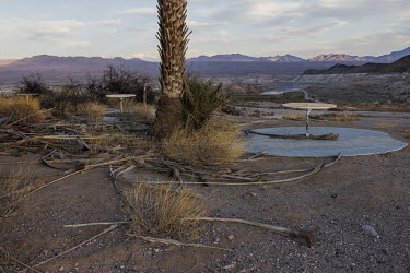 Abandoned resort on the shores of Lake Mead, the largest artificial reservoir in the United States which is at its lowest ever level.